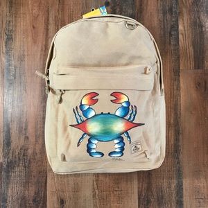 Everest Canvas Laptop Backpack with Painted Crab